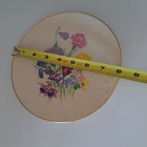 Lenox Special Floral Plate 8" Vintage Ceramic With Gold Trim - Picture 3 of 6